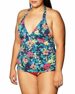 Nautica Women's Standard Shirred Front V Neck Halter Tankini Top Swimsuit | Swimwear -Nautica sales 2022 815sE4SBF5L. AC SR736920