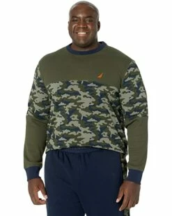 Nautica Big & Tall Big & Tall Camo-Blocked Long Sleeve T-Shirt | Shirts & Tops