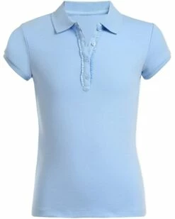 Nautica Girls' School Uniform Short Sleeve Polo with Ruffle Placket | Shirts & Tops -Nautica sales 2022 81ADK7MKiL. AC SR736920