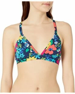 Nautica Women's Standard Supportive Cross-Back Tie Bikini Top Swimsuit | Swimwear