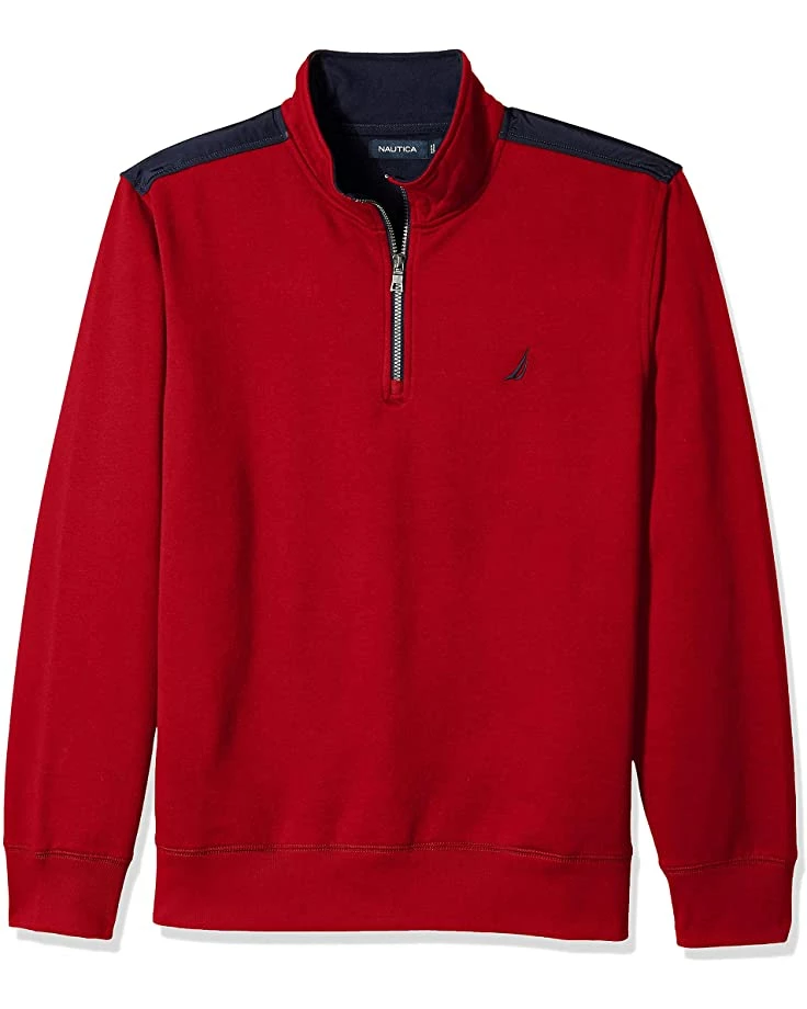 Nautica Men's 1/4 Zip Pieced Fleece Sweatshirt | Hoodies & Sweatshirts 5 Nautica Men's 1/4 Zip Pieced Fleece Sweatshirt | Hoodies & Sweatshirts - Image 5