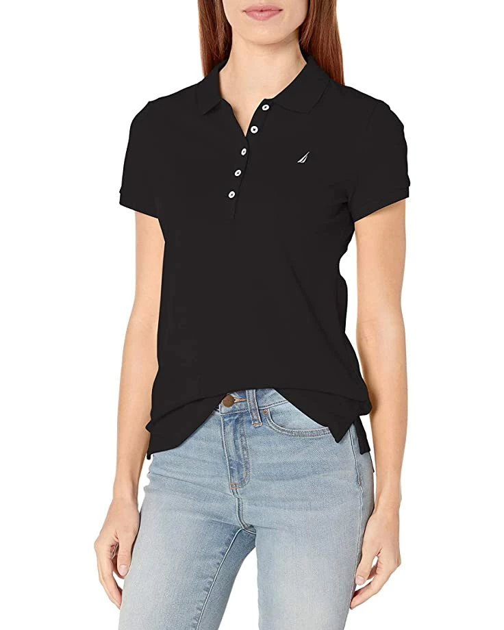 Nautica Women's 5-Button Short Sleeve Cotton Polo Shirt | Shirts & Tops 11 Nautica Women's 5-Button Short Sleeve Cotton Polo Shirt | Shirts & Tops - Image 11
