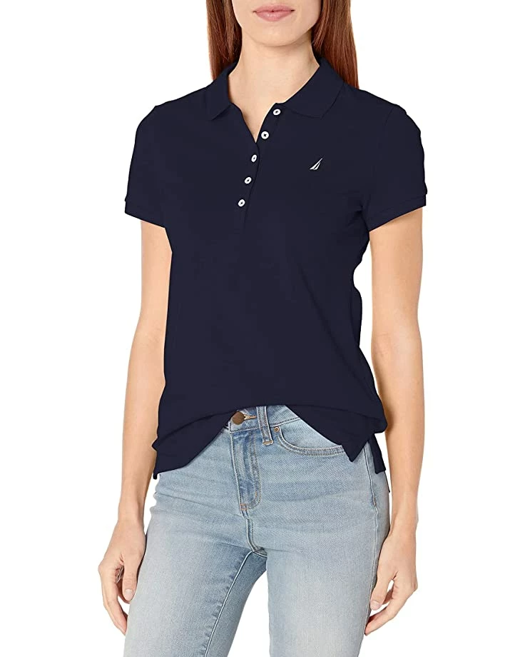 Nautica Women's 5-Button Short Sleeve Cotton Polo Shirt | Shirts & Tops 10 Nautica Women's 5-Button Short Sleeve Cotton Polo Shirt | Shirts & Tops - Image 10