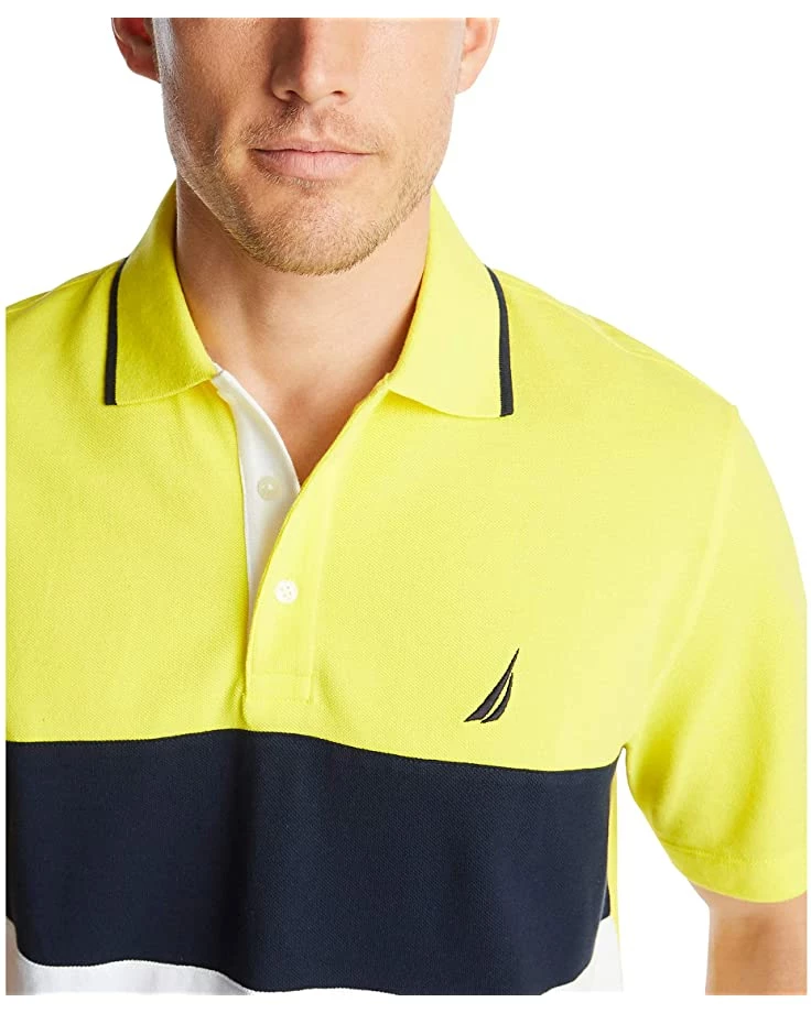 Nautica Men's Short Sleeve 100% Cotton Pique Color Block Polo Shirt | Shirts & Tops 2 Nautica Men's Short Sleeve 100% Cotton Pique Color Block Polo Shirt | Shirts & Tops - Image 2