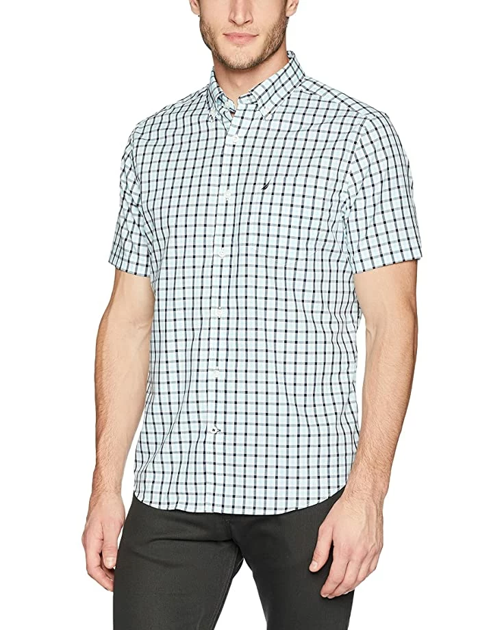 Nautica Men's Wrinkle Resistant Short Sleeve Plaid Button Front Shirt | Shirts & Tops 2 Nautica Men's Wrinkle Resistant Short Sleeve Plaid Button Front Shirt | Shirts & Tops - Image 2