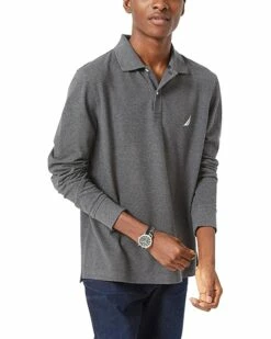 Nautica Men's Classic-fit Long Sleeve Polo | Shirts & Tops