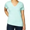 Nautica Women's Easy Comfort V-Neck Striped Supersoft Stretch Cotton T-Shirt | Shirts & Tops