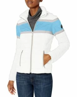 Nautica Women's Short Stretch Packable with Colorblock Chest | Coats & Outerwear