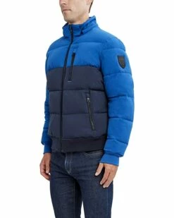 Nautica Men's Wind Resistant Puffy Bomber with Hood | Coats & Outerwear -Nautica sales 2022 81K9GlaMS5L. AC SR736920