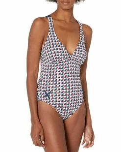 Nautica Women's Standard V Neck Crossback One Piece | Swimwear