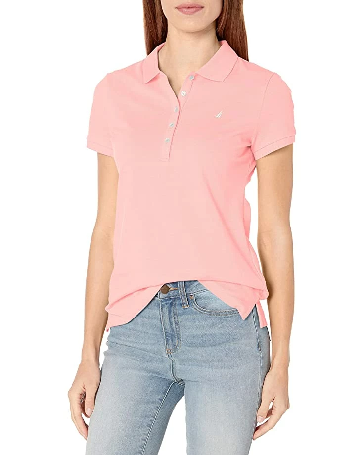 Nautica Women's 5-Button Short Sleeve Cotton Polo Shirt | Shirts & Tops 1 Nautica Women's 5-Button Short Sleeve Cotton Polo Shirt | Shirts & Tops