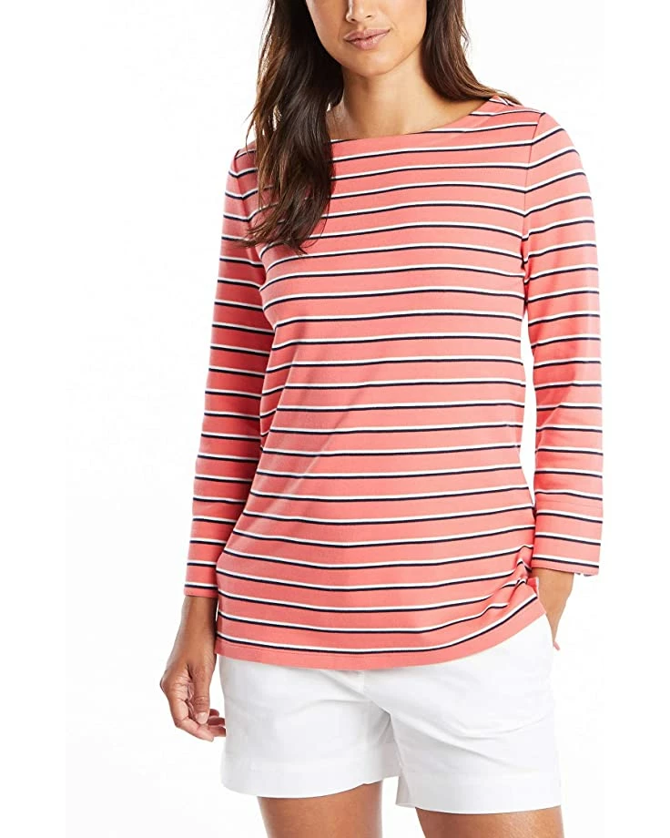 Nautica Women's Boatneck 3/4 Sleeve 100% Cotton Shirt | Shirts & Tops 7 Nautica Women's Boatneck 3/4 Sleeve 100% Cotton Shirt | Shirts & Tops - Image 7