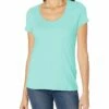 Nautica Women's Easy Comfort Scoop Neck Supersoft 100% Cotton Solid T-Shirt | Shirts & Tops