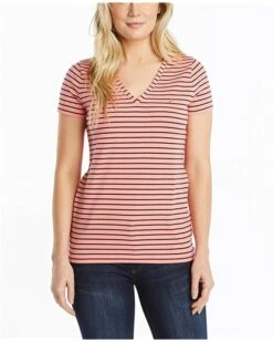 Nautica Women's Easy Comfort V-Neck Striped Supersoft Stretch Cotton T-Shirt | Shirts & Tops -Nautica sales 2022 81YrlT9ekML. AC SR736920