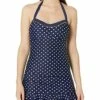 Nautica Women's Standard Bandeau Halter Shirred Swimdress | Swimwear