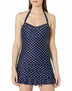 Nautica Women's Standard Bandeau Halter Shirred Swimdress | Swimwear
