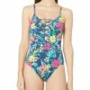 Nautica Women's Standard Lace Up Front One Piece Swimsuit with Grommet Detail | Swimwear