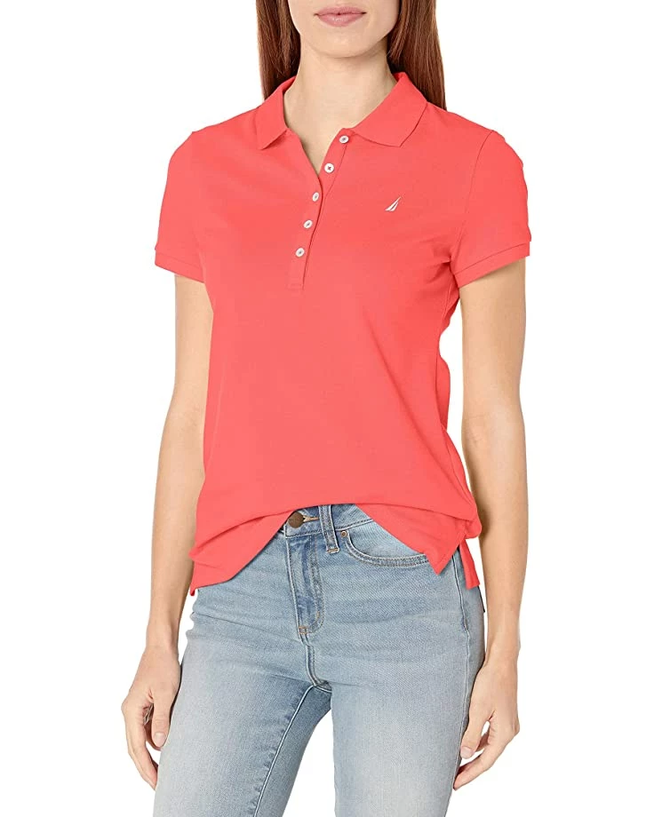 Nautica Women's 5-Button Short Sleeve Cotton Polo Shirt | Shirts & Tops 8 Nautica Women's 5-Button Short Sleeve Cotton Polo Shirt | Shirts & Tops - Image 8
