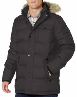Nautica Men's Quilted Parka Jacket Removable Faux Fur Hood | Coats & Outerwear -Nautica sales 2022 81iLLn Gc5L. AC SR736920