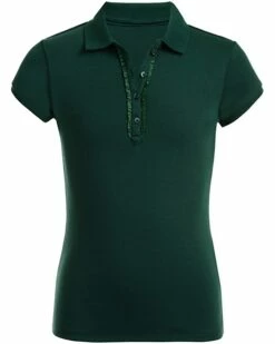 Nautica Girls' School Uniform Short Sleeve Polo with Ruffle Placket | Shirts & Tops -Nautica sales 2022 81jHVpZFR L. AC SR736920