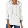 Nautica Women's Three-Quarter Sleeve Top | Shirts & Tops