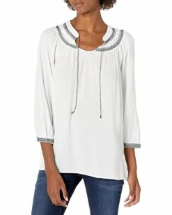 Nautica Women's Three-Quarter Sleeve Top | Shirts & Tops