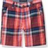 Nautica Boys' Flat Front Plaid Shorts