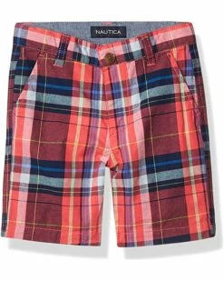 Nautica Boys' Flat Front Plaid Shorts