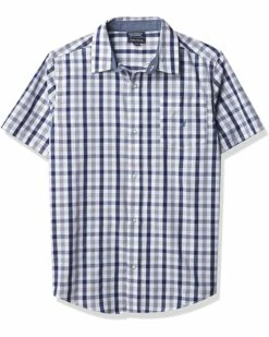 Nautica Boys' Short Sleeve Plaid Woven Button Down Tee | Shirts & Tops