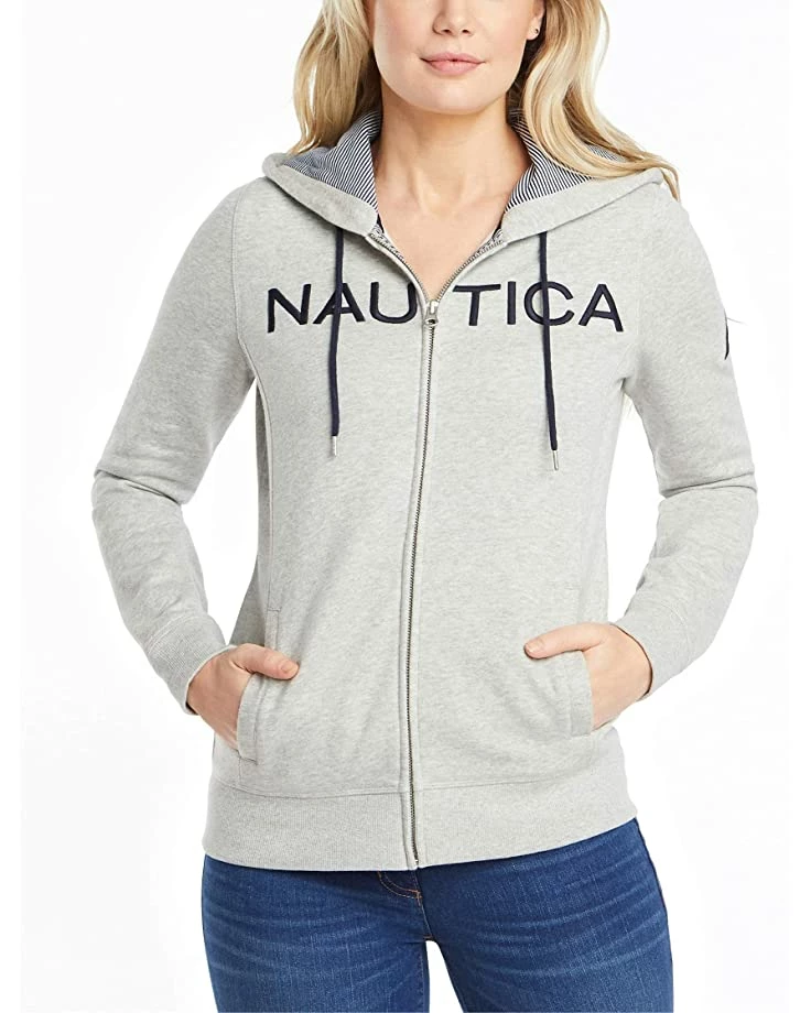 Nautica Women's Go-to Signature Cotton Full-Zip Logo Hoodie | Hoodies & Sweatshirts 1 Nautica Women's Go-to Signature Cotton Full-Zip Logo Hoodie | Hoodies & Sweatshirts