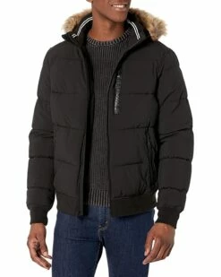 Nautica Men's Puffer Jacket with Removable Hood, Water and Wind Resistant | Coats & Outerwear
