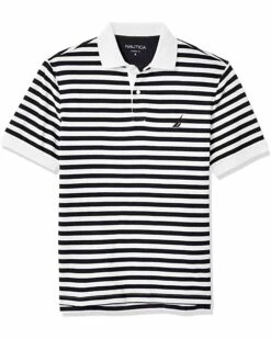 Nautica Men's Classic Fit 100% Cotton Soft Short Sleeve Stripe Polo Shirt | Shirts & Tops