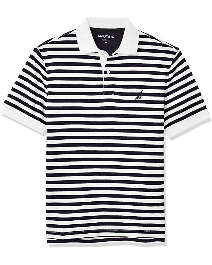Nautica Men's Classic Fit 100% Cotton Soft Short Sleeve Stripe Polo Shirt | Shirts & Tops 1 Nautica Men's Classic Fit 100% Cotton Soft Short Sleeve Stripe Polo Shirt | Shirts & Tops