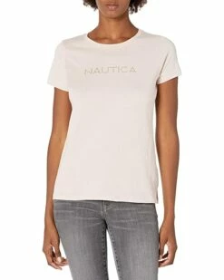 Nautica Women's Easy Comfort Supersoft 100% Cotton Classic Logo T-Shirt | Shirts & Tops -Nautica sales 2022 81xWQ kuNZL. AC SR736920