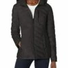 Nautica Women's 3/4 Midweight Stretch Puffer Jacket with Hood | Coats & Outerwear