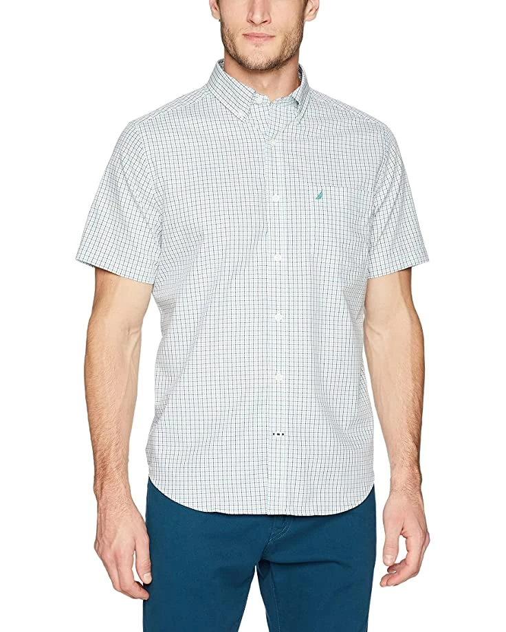 Nautica Men's Wrinkle Resistant Short Sleeve Plaid Button Front Shirt | Shirts & Tops 1 Nautica Men's Wrinkle Resistant Short Sleeve Plaid Button Front Shirt | Shirts & Tops