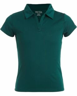 Nautica Girls' School Uniform Short Sleeve Performance Polo | Shirts & Tops