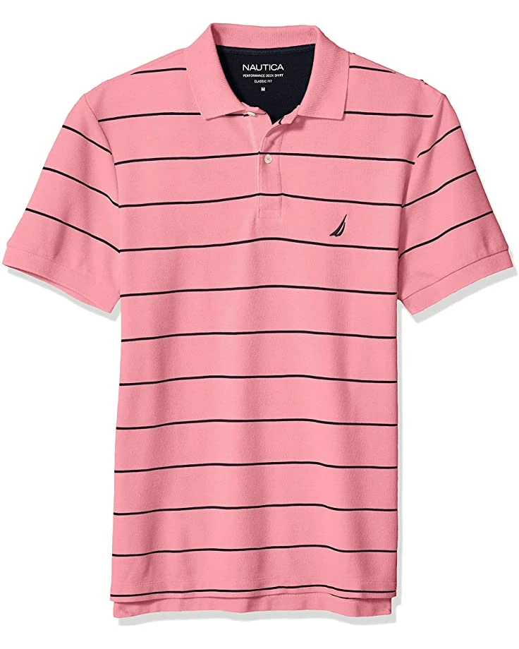 Nautica Men's Classic Short Sleeve Striped Polo T-Shirt | Shirts & Tops 1 Nautica Men's Classic Short Sleeve Striped Polo T-Shirt | Shirts & Tops