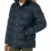 Nautica Men's Quilted Parka Jacket Removable Faux Fur Hood | Coats & Outerwear