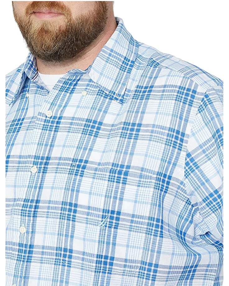 Nautica Big & Tall Big & Tall Classic Fit Plaid Linen Shirt | Shirts & Tops 3 Nautica Big & Tall Big & Tall Classic Fit Plaid Linen Shirt | Shirts & Tops - Image 3
