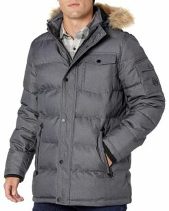 Nautica Men's Quilted Parka Jacket Removable Faux Fur Hood | Coats & Outerwear -Nautica sales 2022 91UblBfm5dL. AC SR736920
