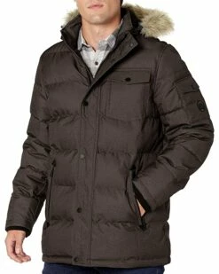 Nautica Men's Quilted Parka Jacket Removable Faux Fur Hood | Coats & Outerwear -Nautica sales 2022 91bVk89J1FL. AC SR736920