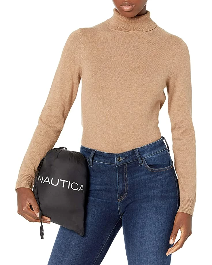 Nautica Women's Short Hooded Packable with Logo Taping on Arm | Coats & Outerwear 3 Nautica Women's Short Hooded Packable with Logo Taping on Arm | Coats & Outerwear - Image 3